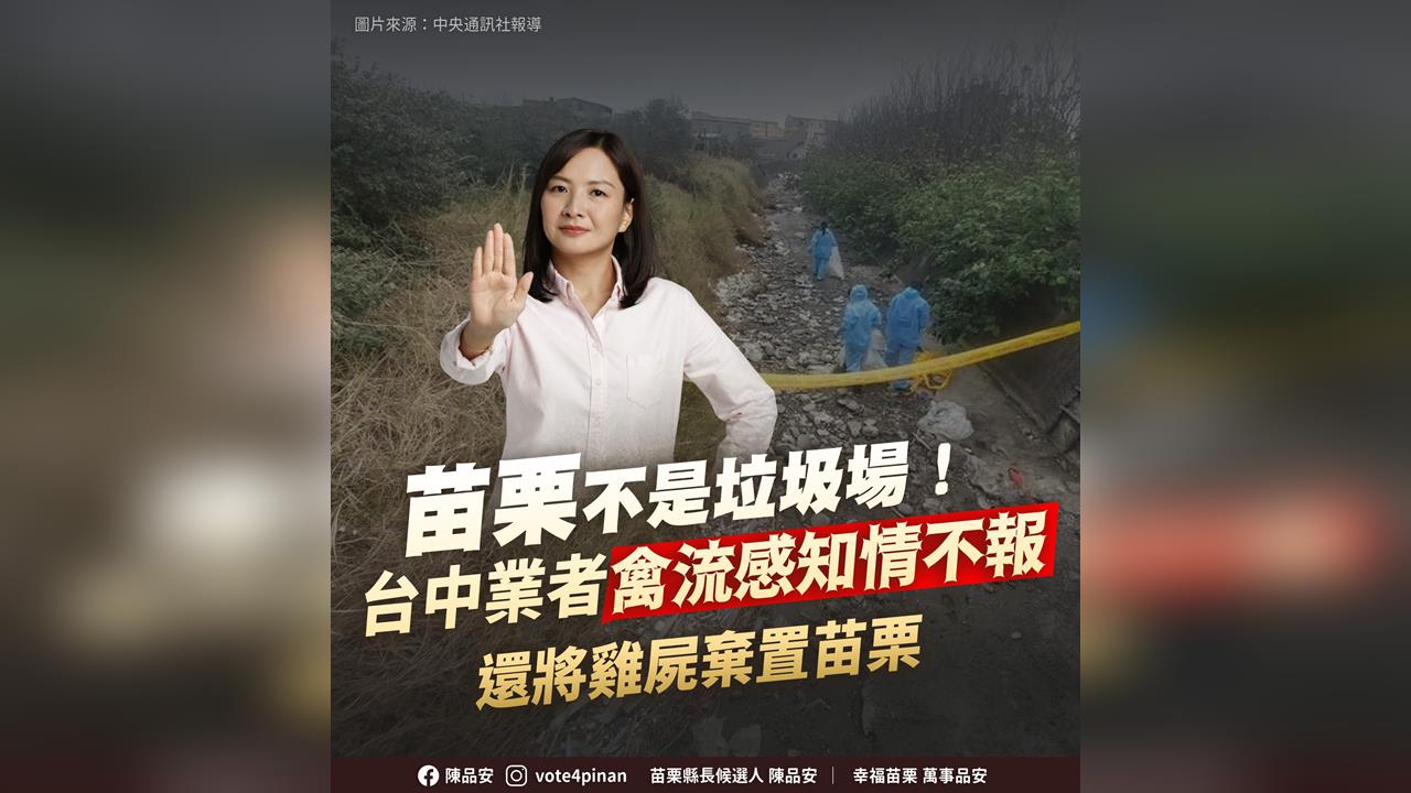 禽流感雞隻、蛋流入苗栗　陳品安痛批台中市府「疏於管理」